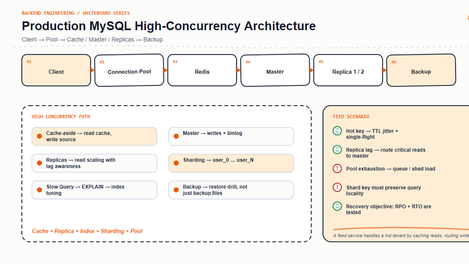 生产级 MySQL 高并发架构：缓存、读写分离与分片